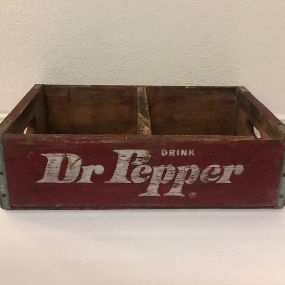 VINTAGE DR. PEPPER WOODEN DRINK CRATE CADDY TEXAS - Picture 4 of 7